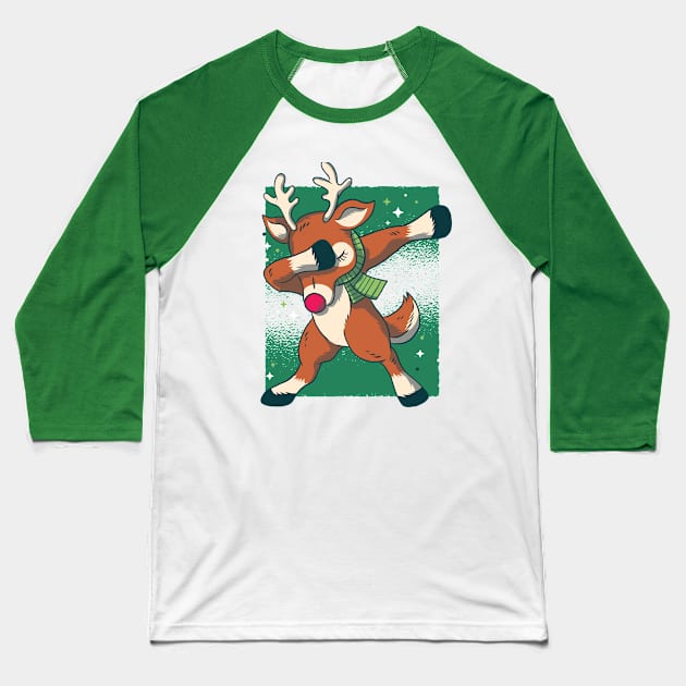 Reindeer Dabbin' Baseball T-Shirt by rjzinger